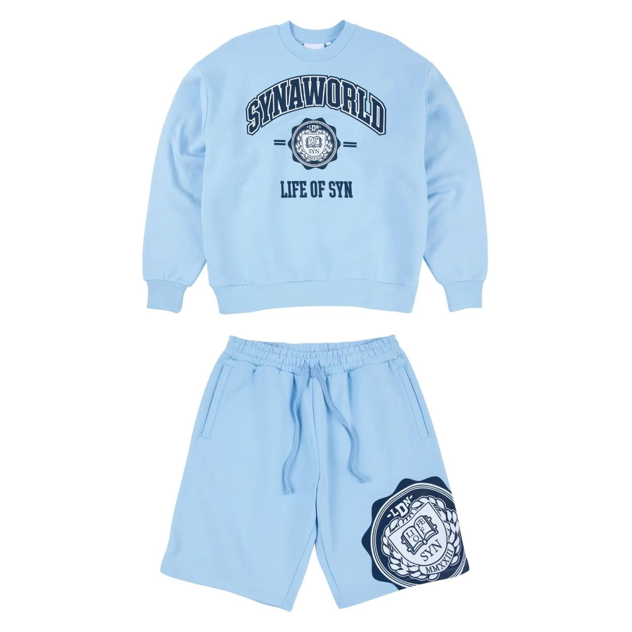 SynaWorld College Crew Short Set Blue