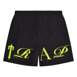 Trapstar Script Shell Shorts – Black/Slime