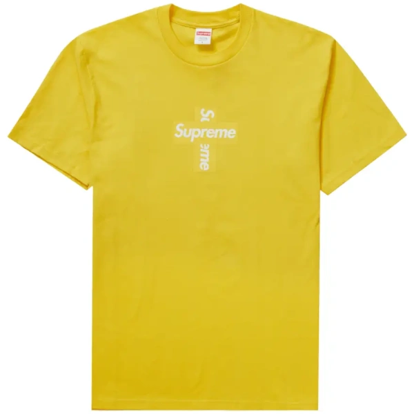 Supreme Cross Box Logo Tee Yellow