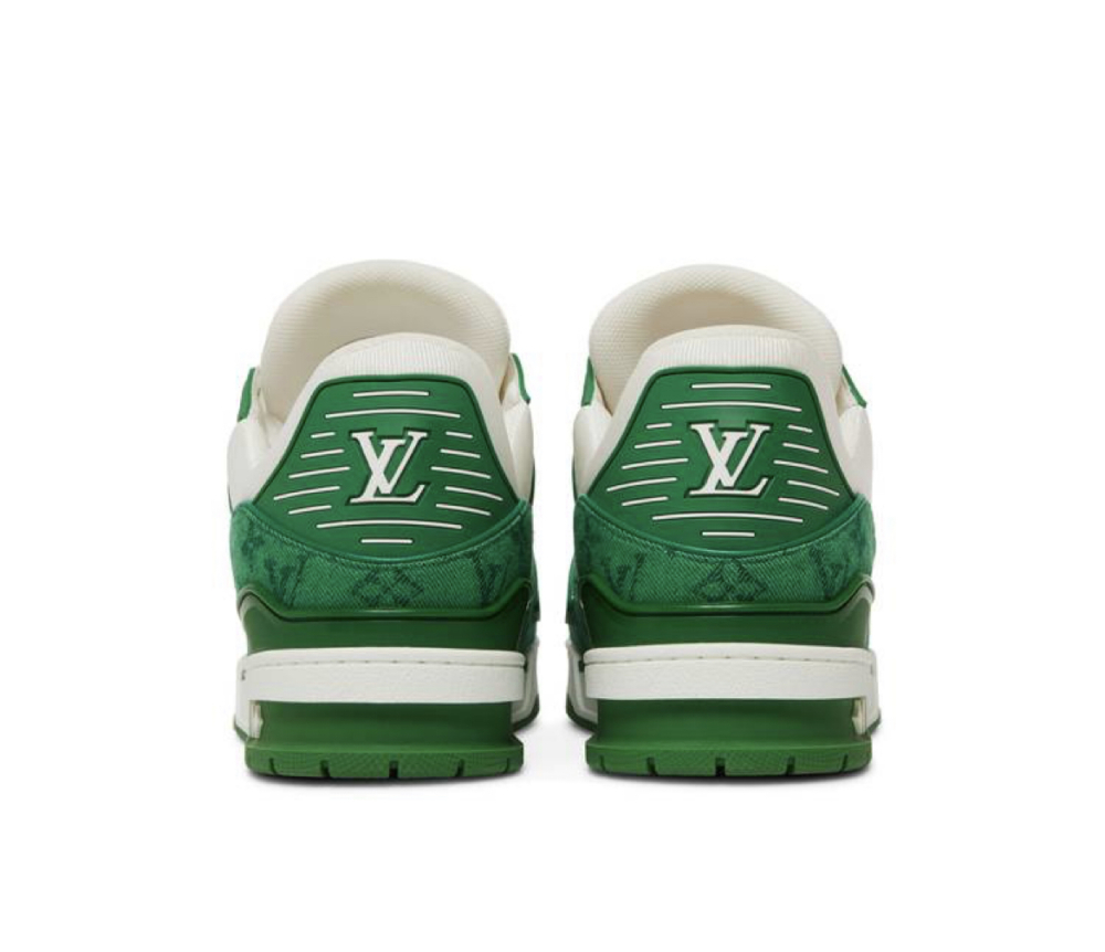 Louis Vuitton LV Trainer Green Monogram Denim White