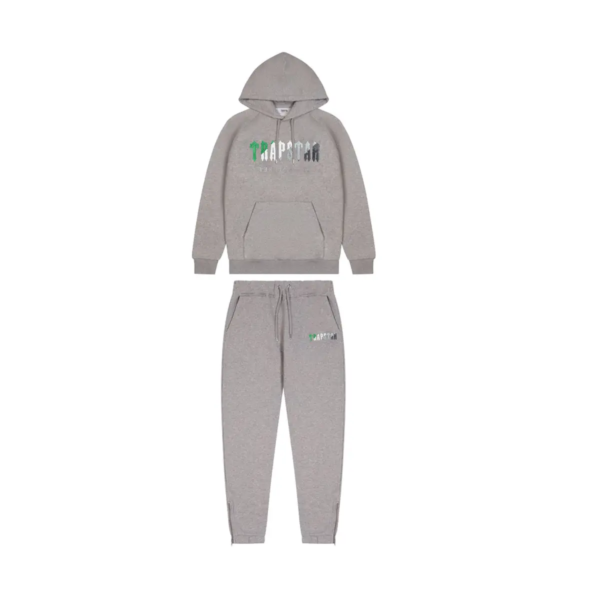 Trapstar Chenille Decoded Hooded Tracksuit Grey/Green