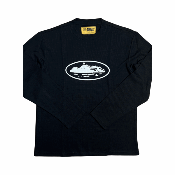 Corteiz Alcatraz Waffle Longsleeve Black/White