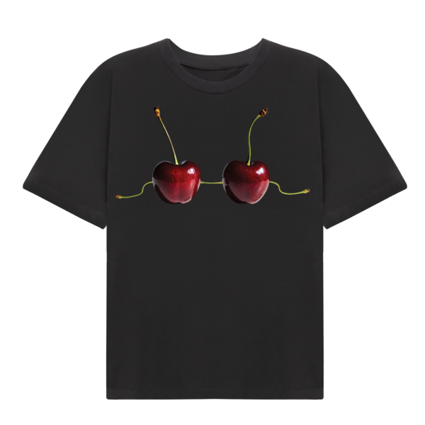 Cafe Societe Cropped T-shirt Cherry Black