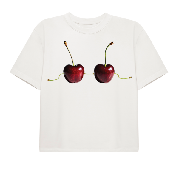 Cafe Societe Cropped T-shirt Cherry White