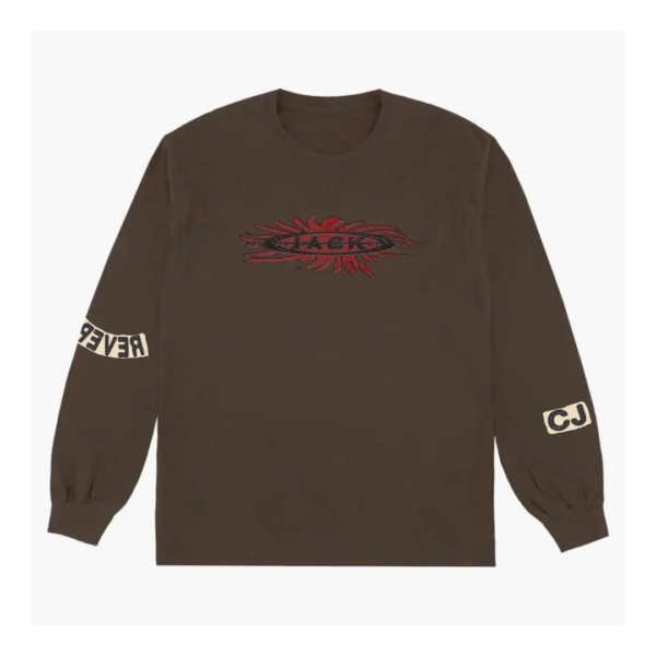 Travis Scott Reverse Jack Long Sleeve T-shirt Brown