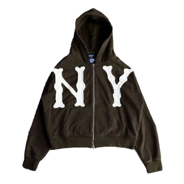 Memory Lane Park NY Zip Hoodie Brown