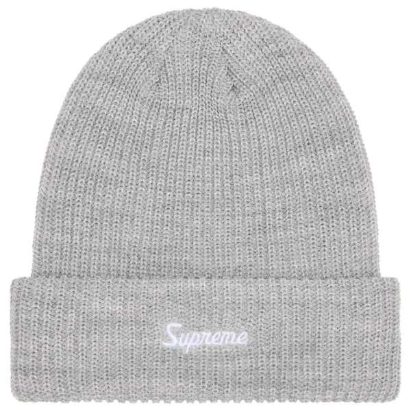 Supreme Loose Gauge Beanie Heather Grey
