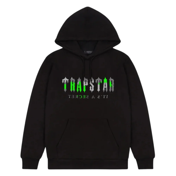 Decoded Camo Hoodie - Black_Neon Green