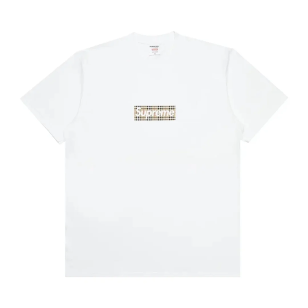 Supreme Burberry Box Logo Tee White