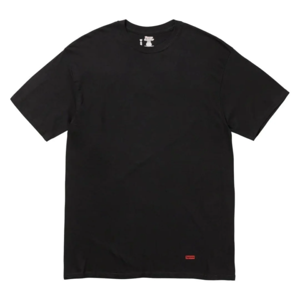 Supreme x Hanes Tagless Tees Black