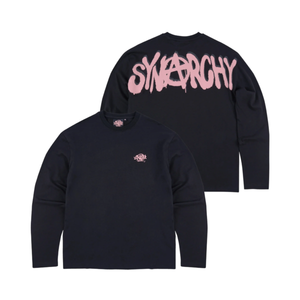 Synarchy Double Long Sleeve Tee - Black_Rose Gold