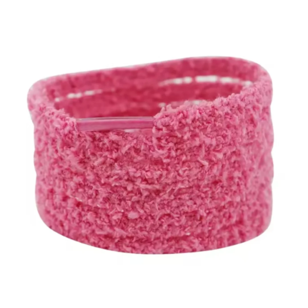 Sznurowki pluszowe rozowe