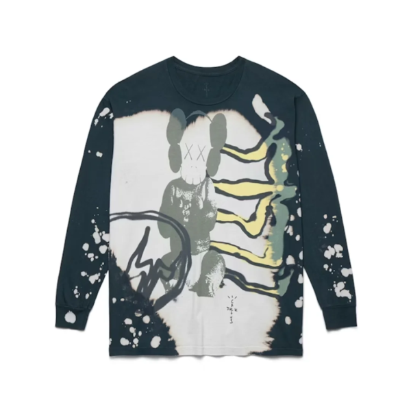Travis Scott Cactus Jack + Kaws For Fragment L_S Tee Multi Grey 1