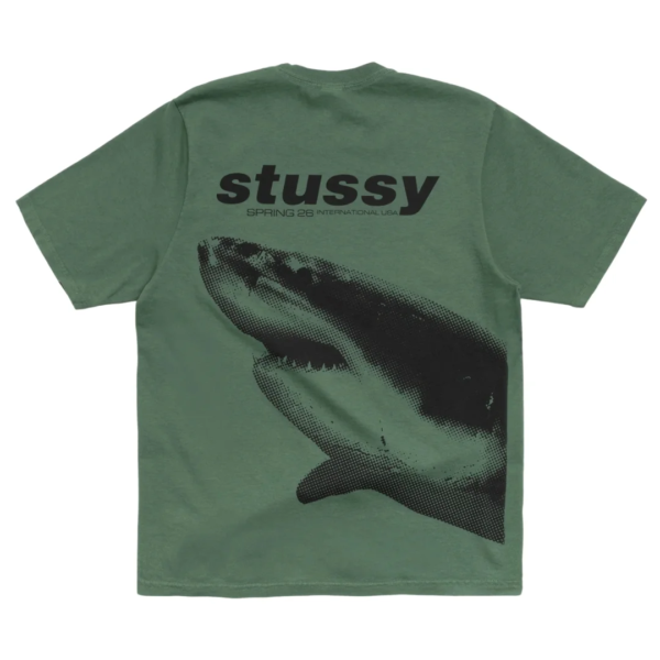 Stussy Shark Tee Pigment Dyed Green 1