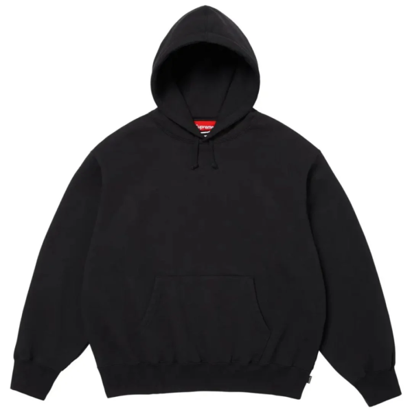 Supreme Satin Applique Hooded Sweatshirt (SS26) Black 1