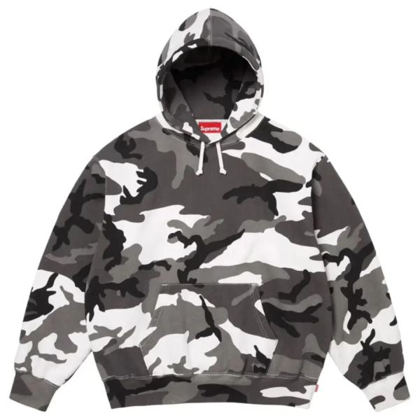 Supreme Satin Applique Hooded Sweatshirt (SS26) Snow Camo 1