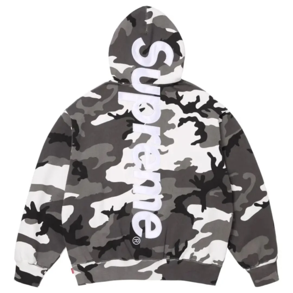Supreme Satin Applique Hooded Sweatshirt (SS26) Snow Camo 2