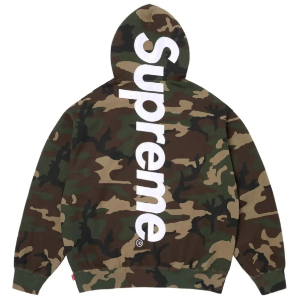 Supreme Satin Applique Hooded Sweatshirt (SS26) Woodland Camo 2