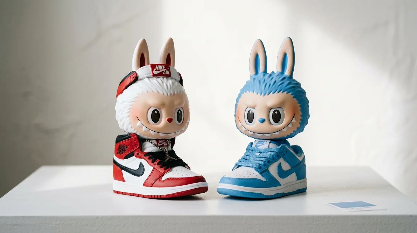 oryginalna figurka labubu nike detal